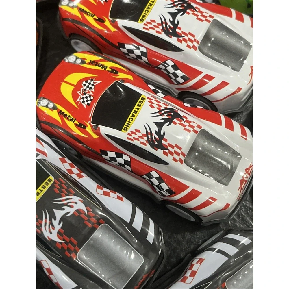 Pull Back Cars Lot of 23 Racing Toy Vehicles Plastic Rubber Wheels Multicolor